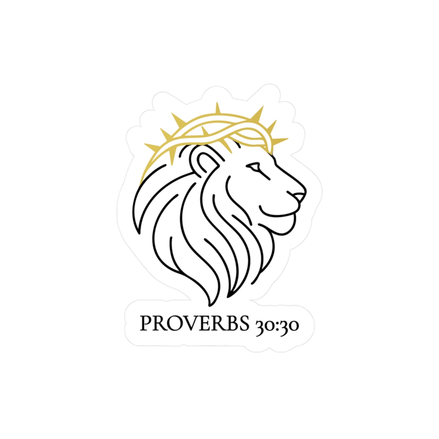 Proverbs 30:30 Lion & Crown Sticker
