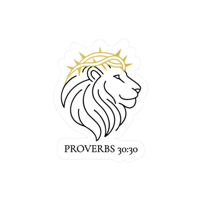 Proverbs 30:30 Lion & Crown Sticker
