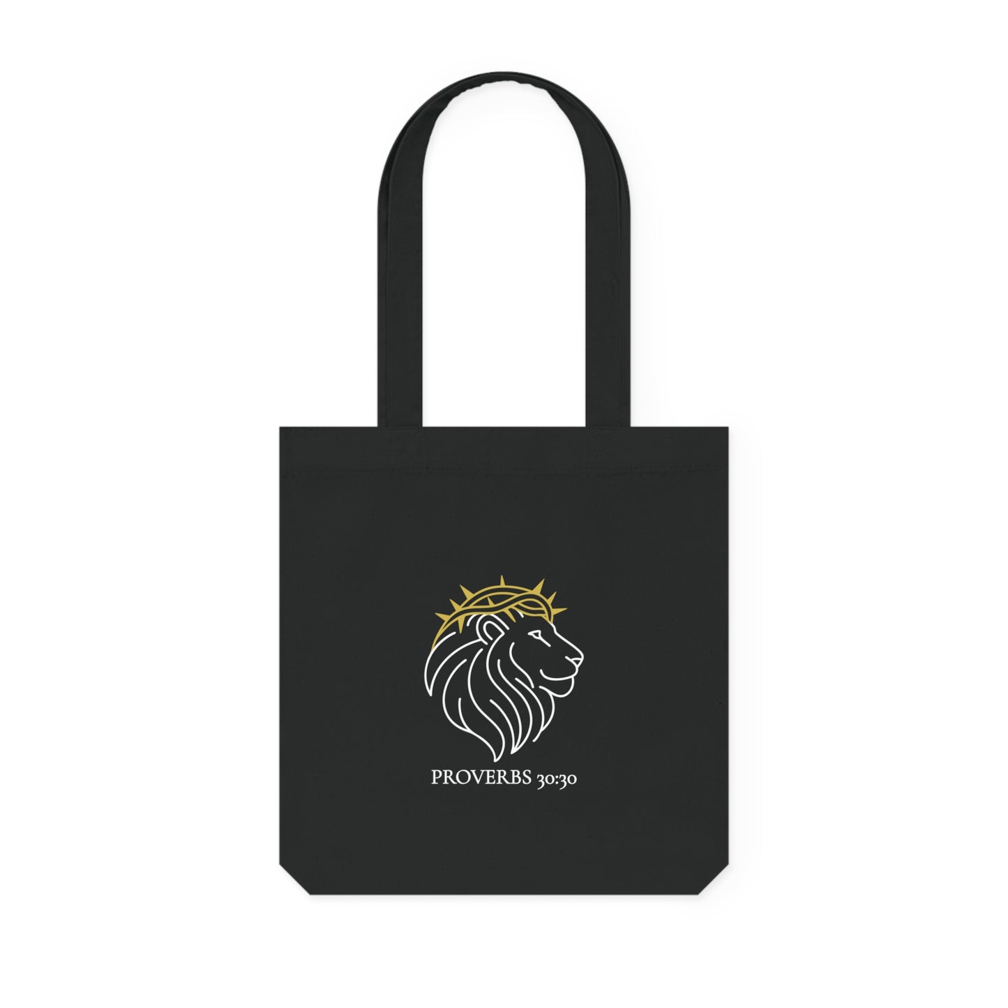 Proverbs Lion Woven Tote Bag - Stylish Eco-Friendly Shopper, Bible Verse Gift, Motivational Bag, Travel Tote, Inspirational Accessory